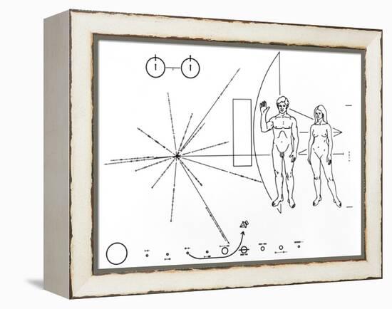 Pictorial Plaque on Pioneer 10 And 11-null-Framed Premier Image Canvas