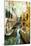 Pictorial Venetian Streets - Artwork In Painting Style-Maugli-l-Mounted Art Print