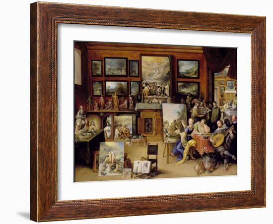 Pictura, Poesis and Musica in a Pronkkamer-Frans Francken the Younger-Framed Giclee Print