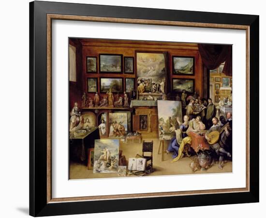 Pictura, Poesis and Musica in a Pronkkamer-Frans Francken the Younger-Framed Giclee Print