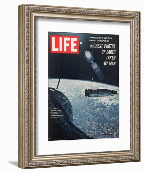 Picture from Aboard Gemini 10, Floating 185 Miles Above the Earth, August 5, 1966-Michael Collins-Framed Photographic Print