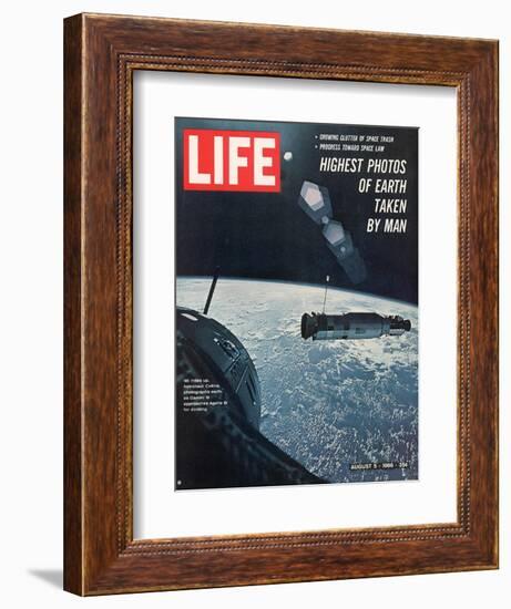 Picture from Aboard Gemini 10, Floating 185 Miles Above the Earth, August 5, 1966-Michael Collins-Framed Photographic Print