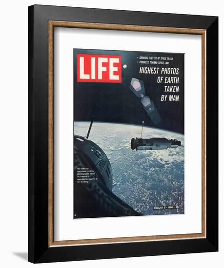 Picture from Aboard Gemini 10, Floating 185 Miles Above the Earth, August 5, 1966-Michael Collins-Framed Photographic Print