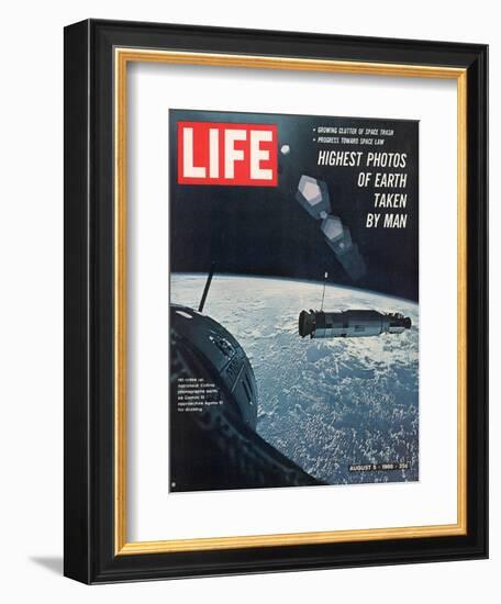 Picture from Aboard Gemini 10, Floating 185 Miles Above the Earth, August 5, 1966-Michael Collins-Framed Photographic Print