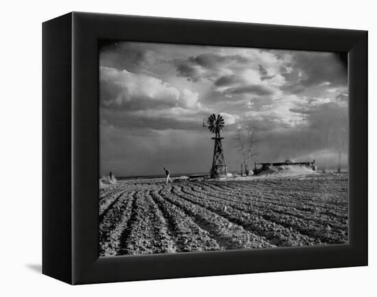 Picture from the Dust Bowl,With Deep Furrows Made by Farmers to Counteract Wind-Margaret Bourke-White-Framed Premier Image Canvas