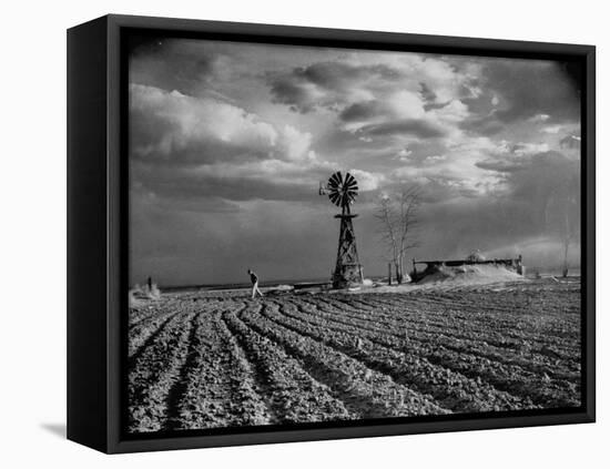 Picture from the Dust Bowl,With Deep Furrows Made by Farmers to Counteract Wind-Margaret Bourke-White-Framed Premier Image Canvas