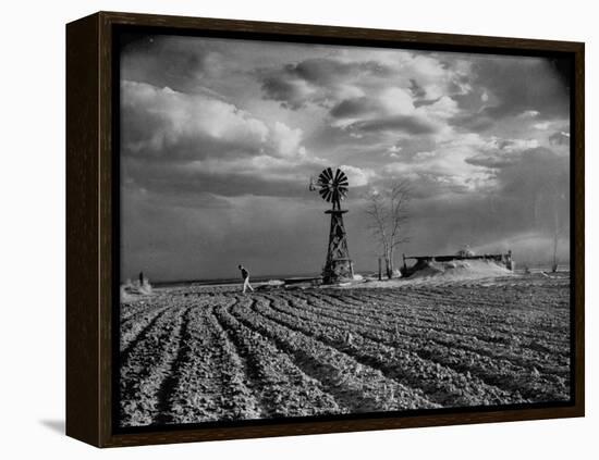 Picture from the Dust Bowl,With Deep Furrows Made by Farmers to Counteract Wind-Margaret Bourke-White-Framed Premier Image Canvas