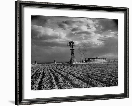 Picture from the Dust Bowl,With Deep Furrows Made by Farmers to Counteract Wind-Margaret Bourke-White-Framed Photographic Print