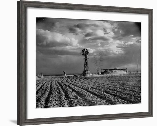 Picture from the Dust Bowl,With Deep Furrows Made by Farmers to Counteract Wind-Margaret Bourke-White-Framed Photographic Print