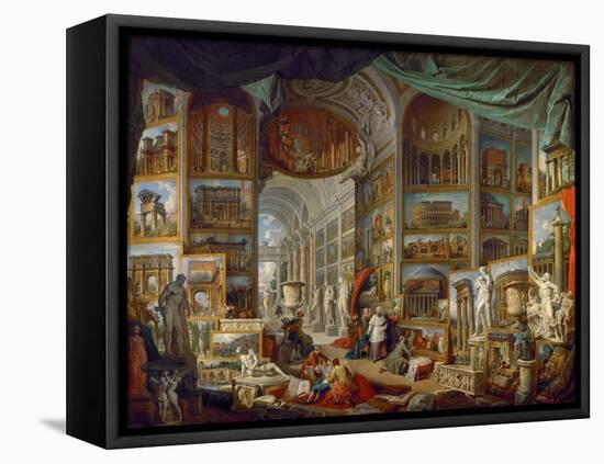 Picture Gallery with Views of Ancient Rome (Roma Antic)-Giovanni Paolo Panini-Framed Premier Image Canvas