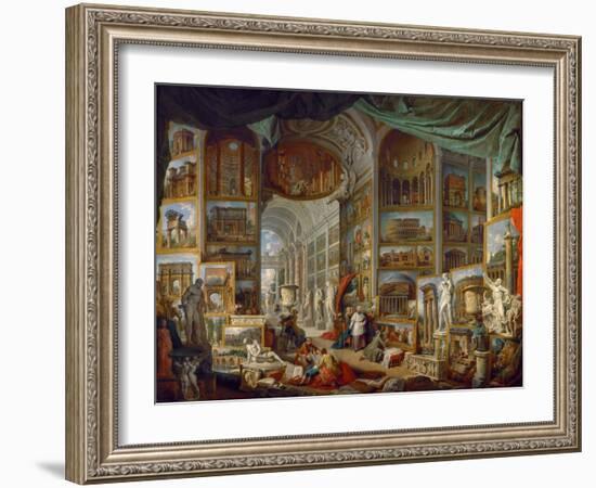 Picture Gallery with Views of Ancient Rome (Roma Antic)-Giovanni Paolo Panini-Framed Giclee Print