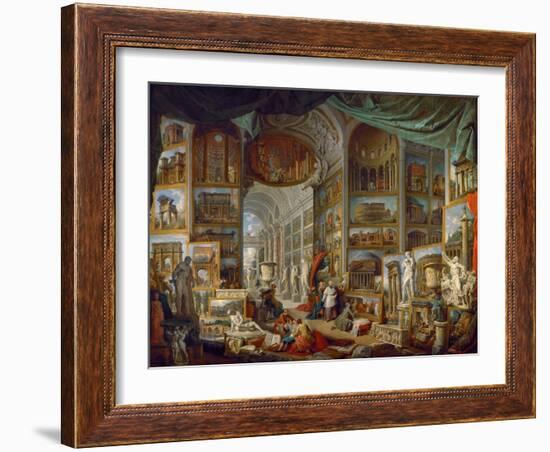 Picture Gallery with Views of Ancient Rome (Roma Antic)-Giovanni Paolo Panini-Framed Giclee Print