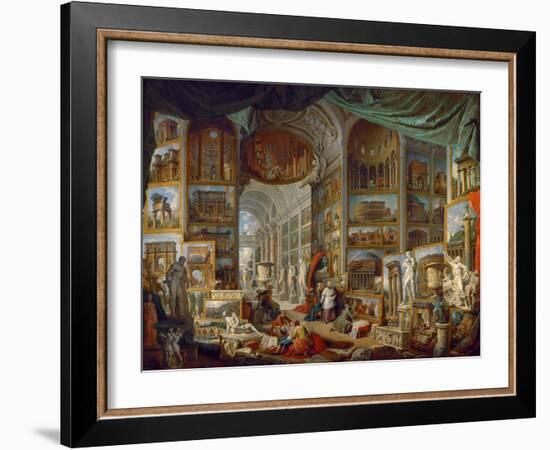 Picture Gallery with Views of Ancient Rome (Roma Antic)-Giovanni Paolo Panini-Framed Giclee Print