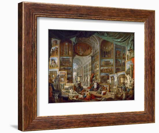 Picture Gallery with Views of Ancient Rome (Roma Antic)-Giovanni Paolo Panini-Framed Giclee Print