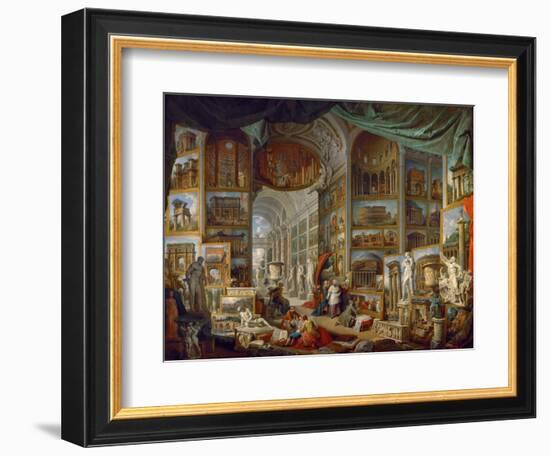 Picture Gallery with Views of Ancient Rome (Roma Antic)-Giovanni Paolo Panini-Framed Giclee Print