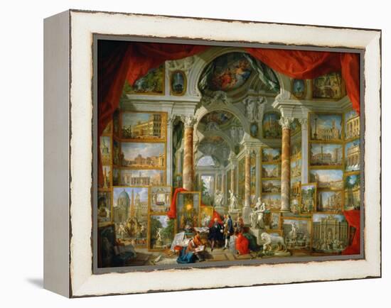 Picture Gallery with Views of Modern Rome (Modern Rom)-Giovanni Paolo Panini-Framed Premier Image Canvas