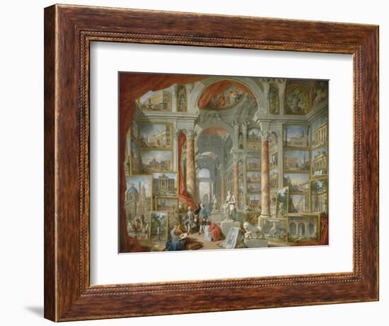 Picture Gallery with Views of Modern Rome-Giovanni Paolo Panini-Framed Giclee Print