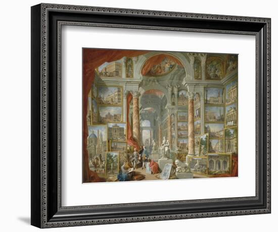 Picture Gallery with Views of Modern Rome-Giovanni Paolo Panini-Framed Giclee Print