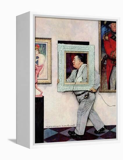 "Picture Hanger" or "Museum Worker", March 2,1946-Norman Rockwell-Framed Premier Image Canvas