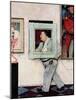 "Picture Hanger" or "Museum Worker", March 2,1946-Norman Rockwell-Mounted Giclee Print