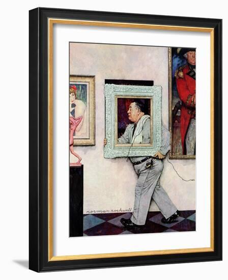 "Picture Hanger" or "Museum Worker", March 2,1946-Norman Rockwell-Framed Giclee Print