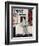 "Picture Hanger" or "Museum Worker" Saturday Evening Post Cover, March 2,1946-Norman Rockwell-Framed Giclee Print