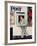 "Picture Hanger" or "Museum Worker" Saturday Evening Post Cover, March 2,1946-Norman Rockwell-Framed Giclee Print