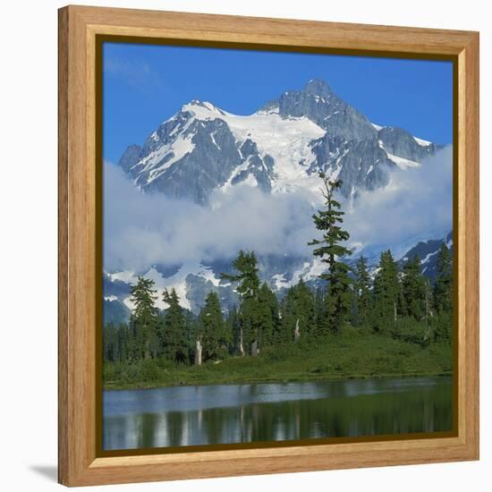 Picture Lake and Mt Shuksan, North Cascades NP, Washington, USA-Charles Gurche-Framed Premier Image Canvas