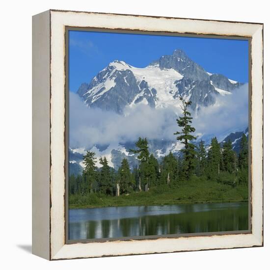 Picture Lake and Mt Shuksan, North Cascades NP, Washington, USA-Charles Gurche-Framed Premier Image Canvas