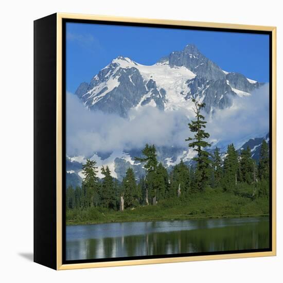 Picture Lake and Mt Shuksan, North Cascades NP, Washington, USA-Charles Gurche-Framed Premier Image Canvas