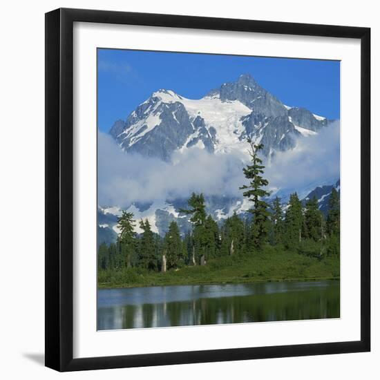 Picture Lake and Mt Shuksan, North Cascades NP, Washington, USA-Charles Gurche-Framed Photographic Print