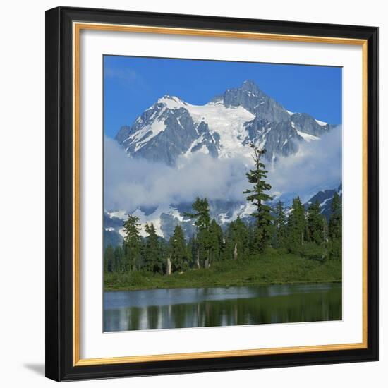 Picture Lake and Mt Shuksan, North Cascades NP, Washington, USA-Charles Gurche-Framed Photographic Print