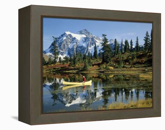 Picture Lake Mount Shuksan, Washington, USA-null-Framed Premier Image Canvas