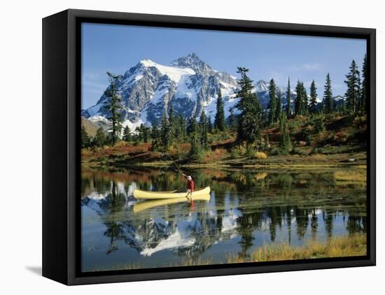 Picture Lake Mount Shuksan, Washington, USA-null-Framed Premier Image Canvas