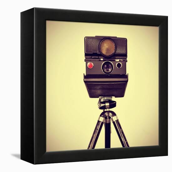 Picture of an Old Instant Camera in a Tripod with a Retro Effect-nito-Framed Premier Image Canvas