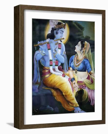 Picture of Hindu Gods Krishna and Rada, India, Asia-Godong-Framed Photographic Print