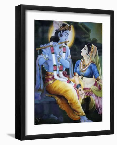 Picture of Hindu Gods Krishna and Rada, India, Asia-Godong-Framed Photographic Print