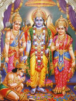 'Picture of Hindu Gods Laksman, Rama, Sita and Hanuman, India, Asia'  Photographic Print - Godong | Art.com