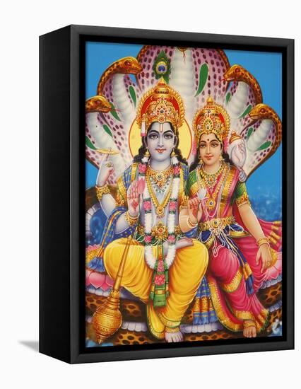 Picture of Hindu Gods Visnu and Lakshmi, India, Asia-Godong-Framed Premier Image Canvas