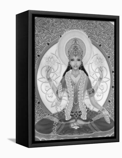Picture of Lakshmi, Goddess of Wealth and Consort of Lord Vishnu, Sitting Holding Lotus Flowers, Ha-Godong-Framed Premier Image Canvas