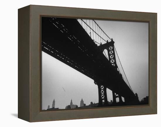 Picture of Manhattan Bridge Taken from Almost Directly Underneath-Lisa Larsen-Framed Premier Image Canvas