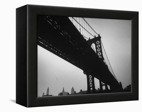 Picture of Manhattan Bridge Taken from Almost Directly Underneath-Lisa Larsen-Framed Premier Image Canvas