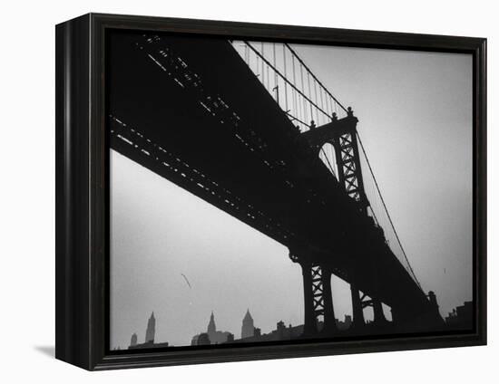 Picture of Manhattan Bridge Taken from Almost Directly Underneath-Lisa Larsen-Framed Premier Image Canvas