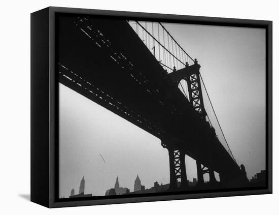 Picture of Manhattan Bridge Taken from Almost Directly Underneath-Lisa Larsen-Framed Premier Image Canvas