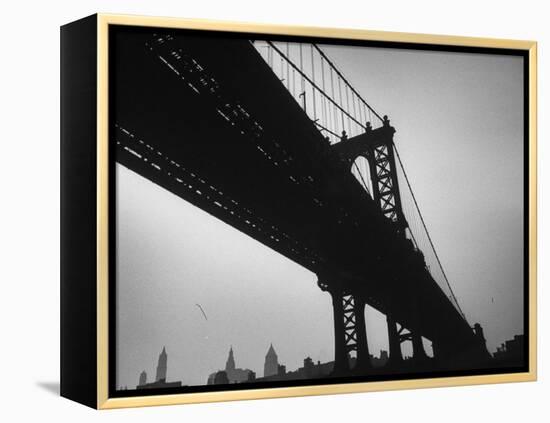 Picture of Manhattan Bridge Taken from Almost Directly Underneath-Lisa Larsen-Framed Premier Image Canvas