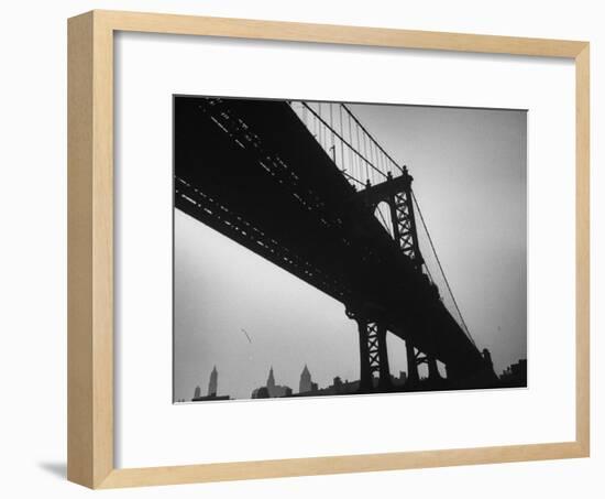 Picture of Manhattan Bridge Taken from Almost Directly Underneath-Lisa Larsen-Framed Photographic Print