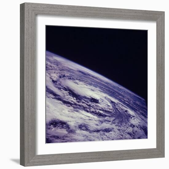 Picture of the Eye of a Hurricane Taken from the Apollo 7 Space Ship While Flying over Cuba-null-Framed Photographic Print