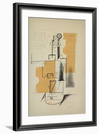 Picture of Violin, Which is Drawn as a Sketch-Dmitriip-Framed Art Print