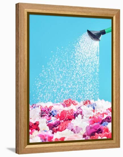 Picture Presenting Watering the Fragrant Flowers-Konrad B?k-Framed Premier Image Canvas