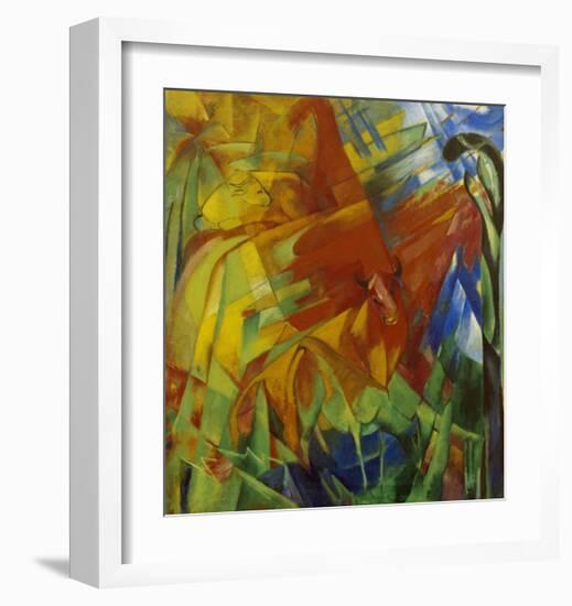 Picture with Bulls-Franz Marc-Framed Giclee Print